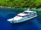 Beautiful MS Il Mare yacht on glistening croatian waters